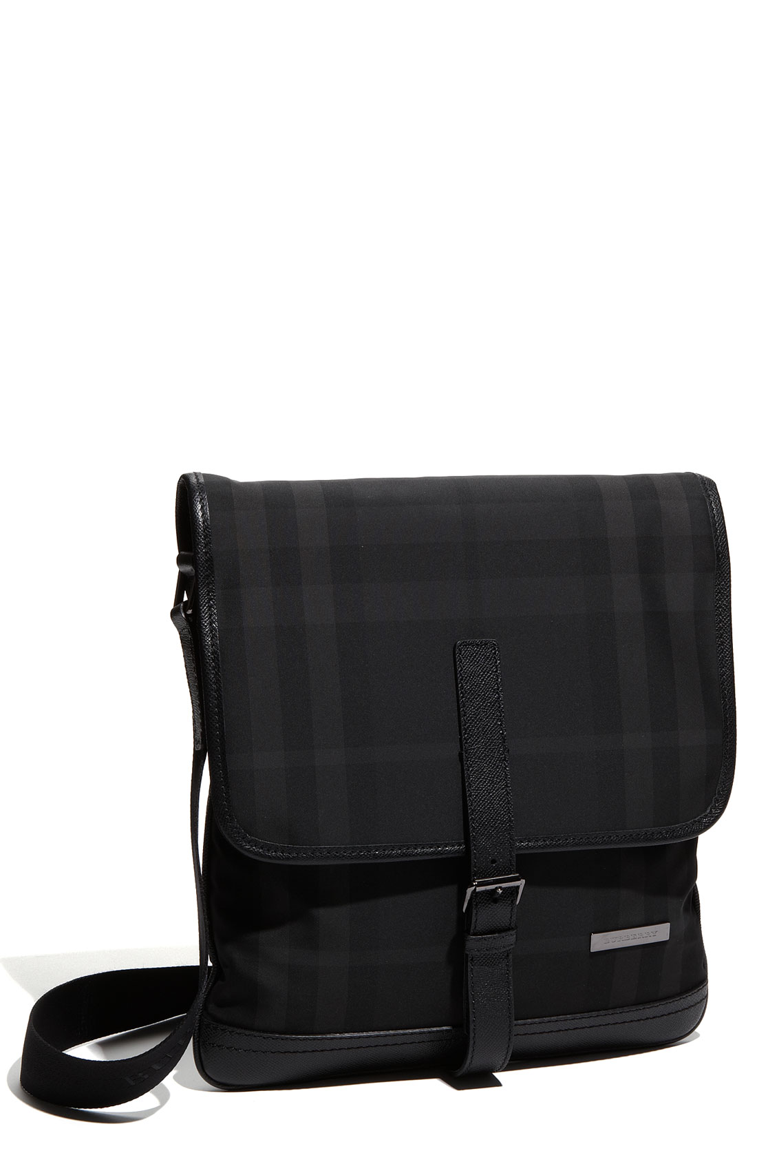 Burberry Check Print Crossbody Bag in Black for Men Burberry Check Print Crossbody Bag in Black for Men