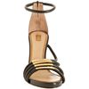 Chloé Black Leather Gold Bar Strappy Sandals in Black - Lyst