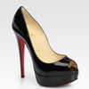 Christian Louboutin Patent Leather Peep Toe Platform Pumps in Black - Lyst