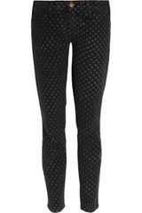 Current/Elliott The Stiletto Polka-dot Low-rise Jeans