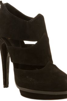 Fendi Black Suede Cutout Platform Booties - Lyst