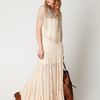 Free People Two Tone Pieced Lace Maxi in Beige (antique) - Lyst