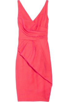 Lela Rose Checked Tulle and Silk Dress - Lyst