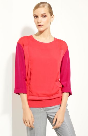  Crêpe De Chine & Knit Tee 
