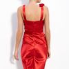 Xscape Ruched Stretch Satin Sheath Dress in Red - Lyst
