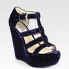 Michael By Michael Kors Faye Suede Platform Wedge Sandals in Blue (navy) - Lyst