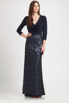 Tadashi Shoji Sequined Gown - Lyst