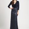 Tadashi Shoji Sequined Gown in Blue (navy) - Lyst