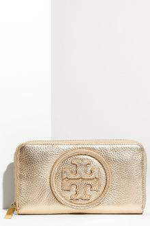 Tory Burch Stacked Logo Zip Around Continental Wallet - Lyst