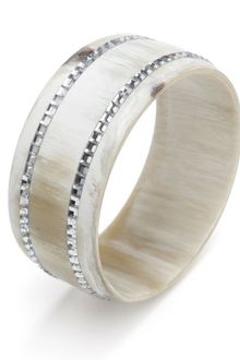 Zeffira Preorder Natural Horn with Swarovski Crystal Bangle - Lyst