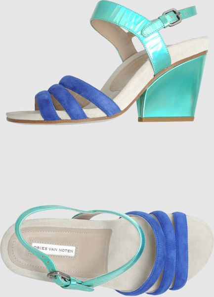 Dries Van Noten High Heeled Sandals in Multicolor (blue) - Lyst