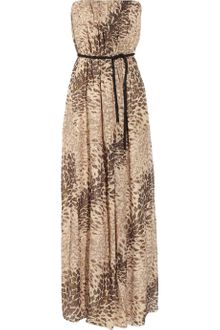 Tibi Leopard-print Silk-chiffon and Lurex Maxi Dress - Lyst