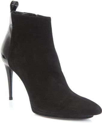 Balenciaga Suede and Patent Leather Ankle Boots - Lyst