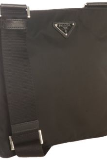 Prada Black Nylon Zip Small Messenger Bag - Lyst