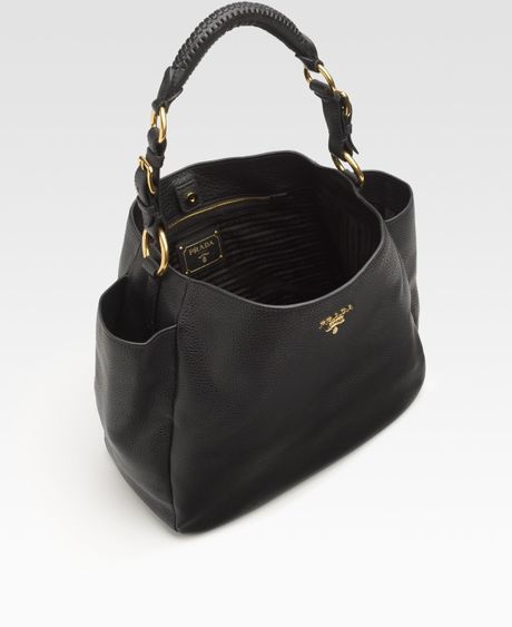 Black Handbag: Black Prada Hobo Handbag  