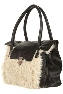 Topshop Leather and Mongolian Satchel - Lyst