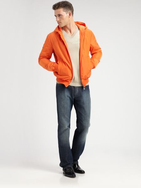 Versace Nylon Windbreaker in Orange for Men - Lyst