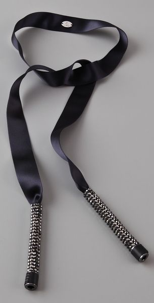 3.1 Phillip Lim Long Scarf Rhinestone Bar Necklace - Lyst