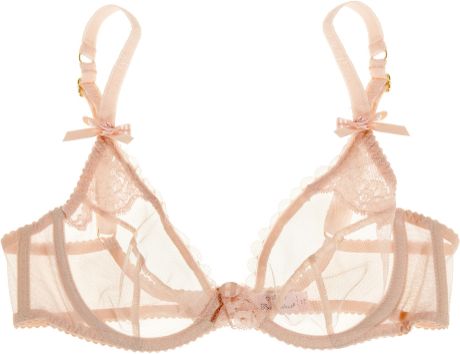 Agent Provocateur Lucienne Tulle and Lace Underwired Bra in Pink - Lyst