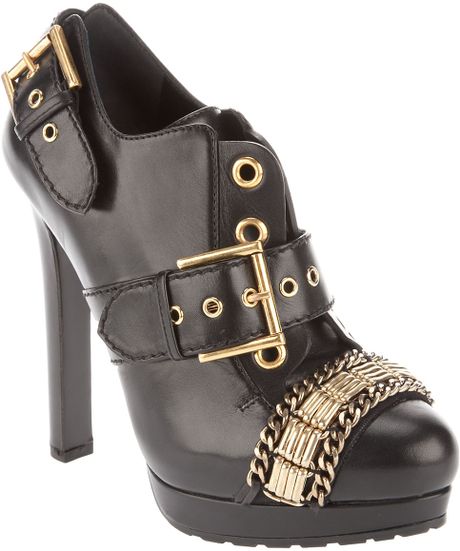 Alexander Mcqueen Gold Detail Shoe in Black (gold) - Lyst