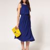 Asos Collection Asos Petite Midi Dress in Crepe in Green - Lyst