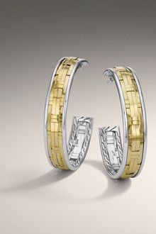 John Hardy Large Hoop Earrings - Lyst