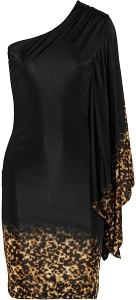 Roberto Cavalli One-shoulder Satin-jersey Dress - Lyst