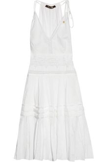 Roberto Cavalli Broderie Anglaise Cotton Dress - Lyst