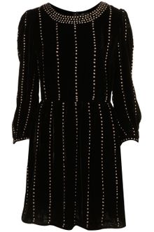 Topshop Silk Stud Velvet Dress - Lyst