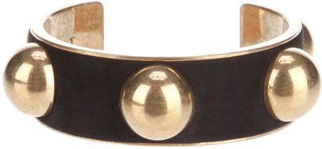 Alexander Mcqueen Brass Balls & Skull Cuff in Black - Lyst