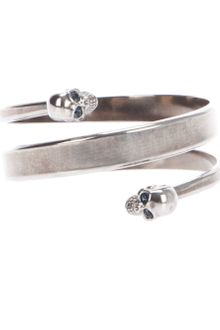 Alexander McQueen Spiral Twin Skull Bangle - Lyst