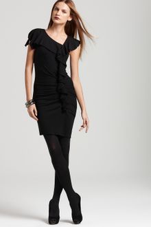DKNY Ruffled Stretch Wool Dress - Lyst