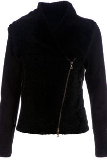 Drome Faux Fur Biker Jacket - Lyst
