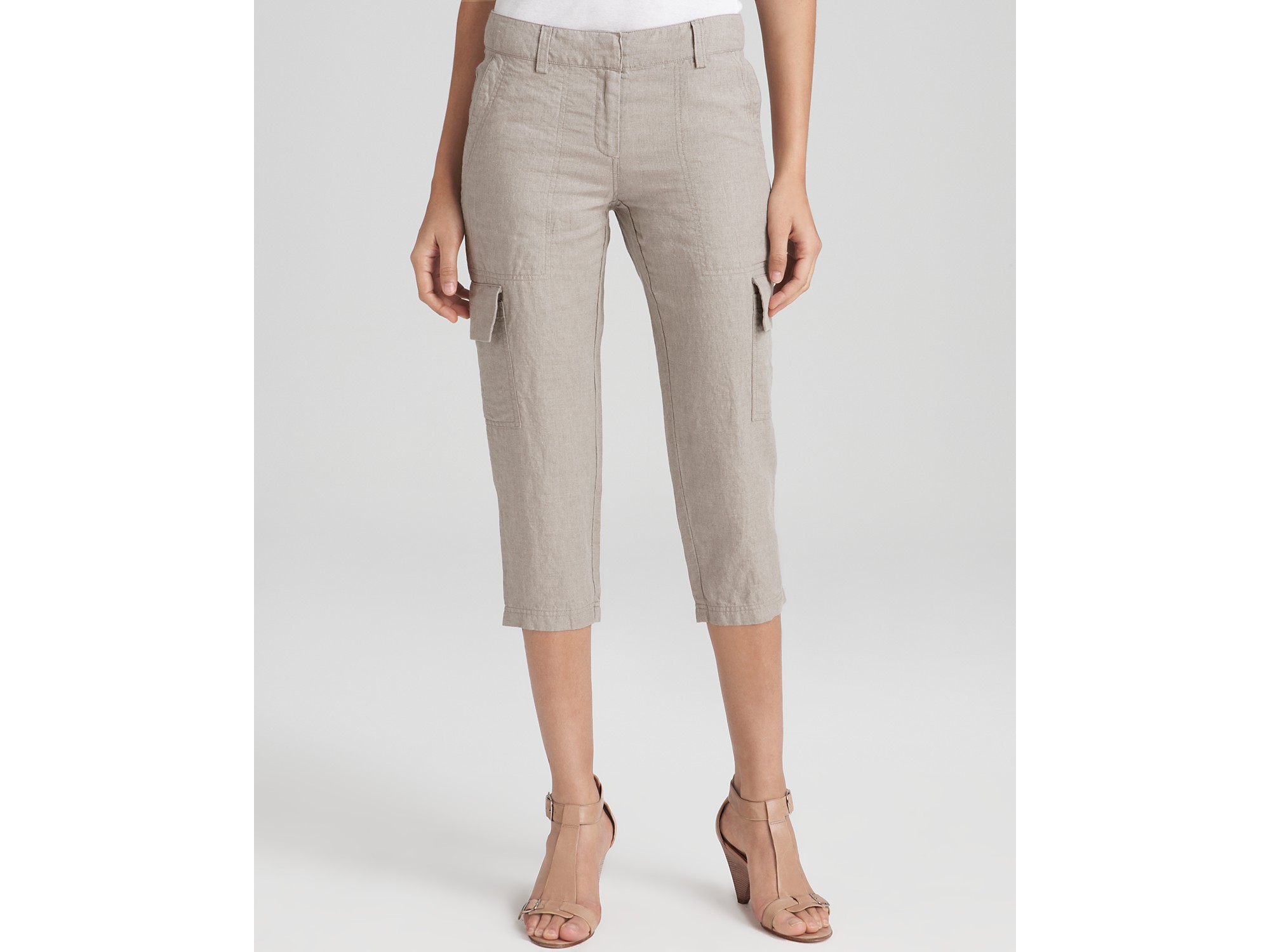 Eileen Fisher Organic Linen Cargo Pants in Beige (natural) Lyst