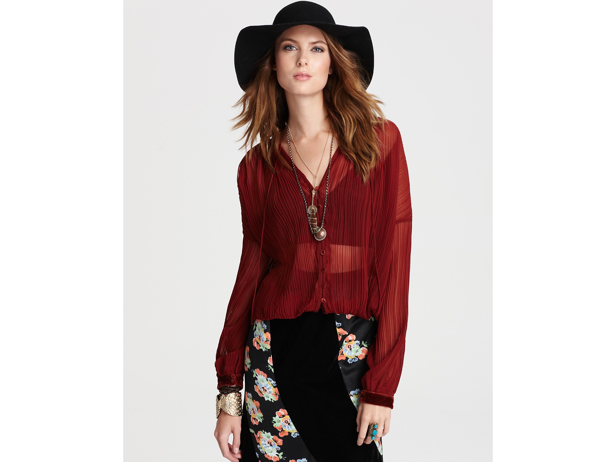 free people red shirt