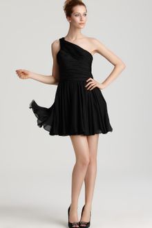 Halston Heritage One-shoulder Silk Chiffon Dress - Lyst