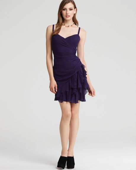 Hoaglund New York Ruffle-hem Cocktail Dress in Blue (persian indigo)