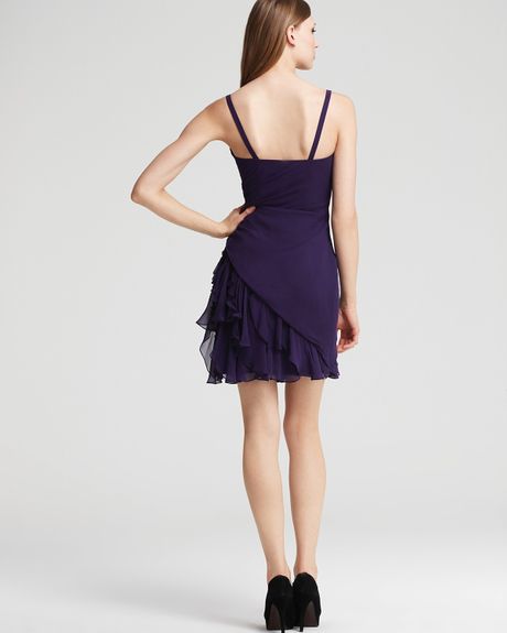 Hoaglund New York Ruffle-hem Cocktail Dress in Blue (persian indigo)