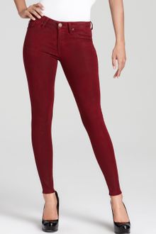Hudson Nico Mid Rise Super Skinny Coated Jeans in Scarlet - Lyst