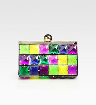 Kate Spade Small Multi-stone Satin Convertible Clutch - Lyst