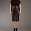 La Petite Salope Stretch Lace Skirt in Brown (bronze) - Lyst