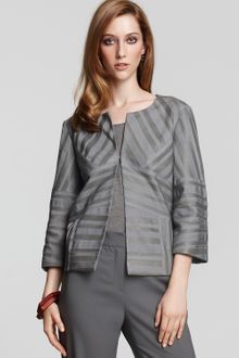 Lafayette 148 New York Sienna Lambskin Leather Jacket With Grosgrain - Lyst