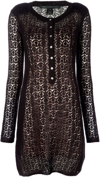 Marc By Marc Jacobs Open Knit Dress in Black - Lyst