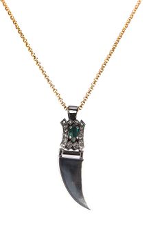 Mawi Crystal Embellished Tusk Pendant - Lyst
