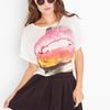 Nasty Gal Loose Lips Crop Tee in White (ivory) - Lyst