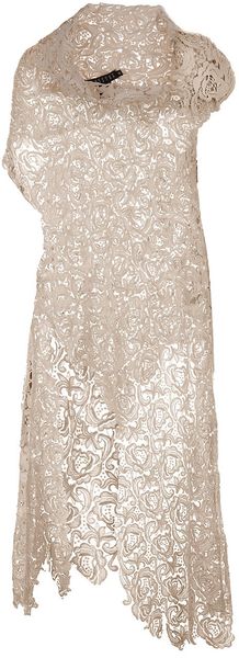 Peachoo + Krejberg Lace Dress in Beige - Lyst