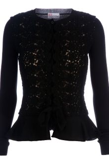 RED Valentino Wool Crochet Cardigan - Lyst