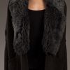 Vince Shearling Coat in Black (charcoal) - Lyst