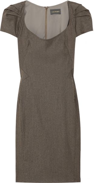 Zac Posen Pleated Mélange Dress - Lyst