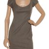 Zac Posen Pleated Mélange Dress in Brown - Lyst